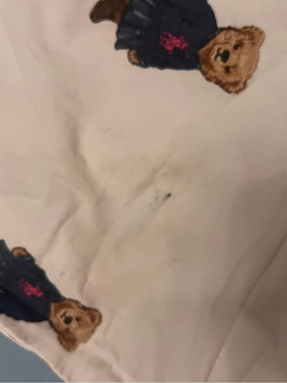 Polo Ralph Lauren Polo Girl Bear Standard Pillowcase Sham 22X25 USA Vtg Rare